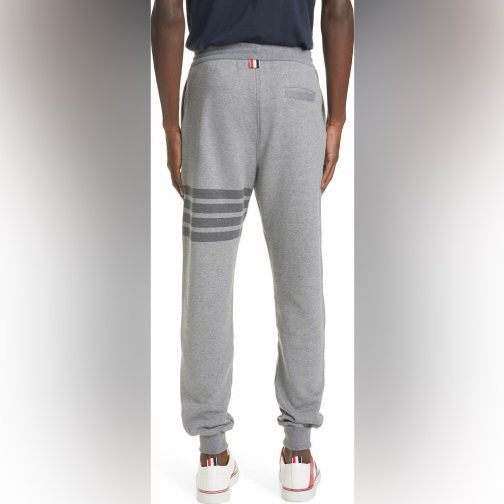 Thom Browne Tonal 4-Bar Cotton Joggers - Picture 6 of 6